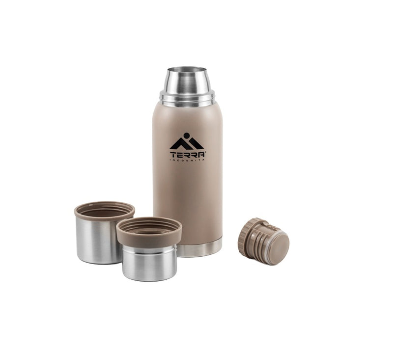 Load image into Gallery viewer, Duett Vacuum Insulated Stainless Steel Thermos with Dual Cups - Premium 34/40 fl oz Thermal Flask with Pour-Through Stopper