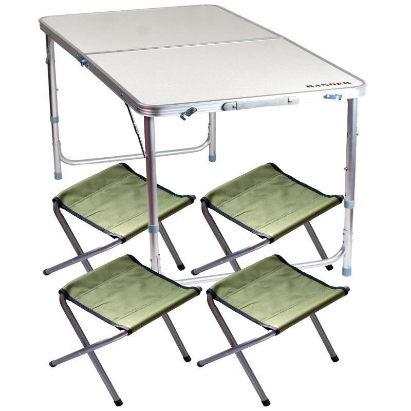 Load image into Gallery viewer, Camping table set with 4 stools 3 height levels suitcase fold | Ranger ST 401