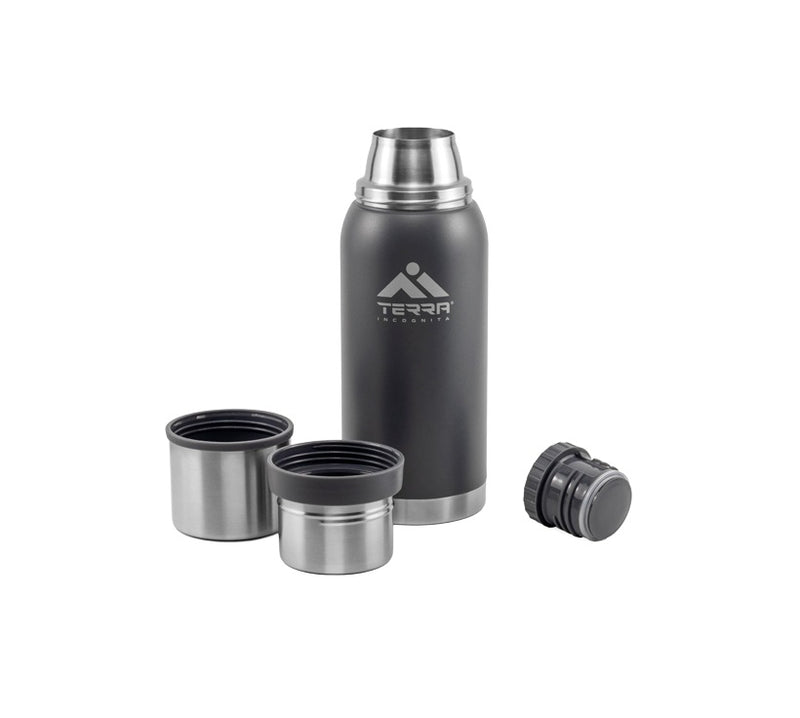 Load image into Gallery viewer, Duett Vacuum Insulated Stainless Steel Thermos with Dual Cups - Premium 34/40 fl oz Thermal Flask with Pour-Through Stopper