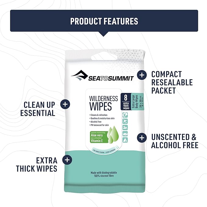 Load image into Gallery viewer, Body Wipes XL 8pc Biodegradable Viscose Waterless | Sea To Summit