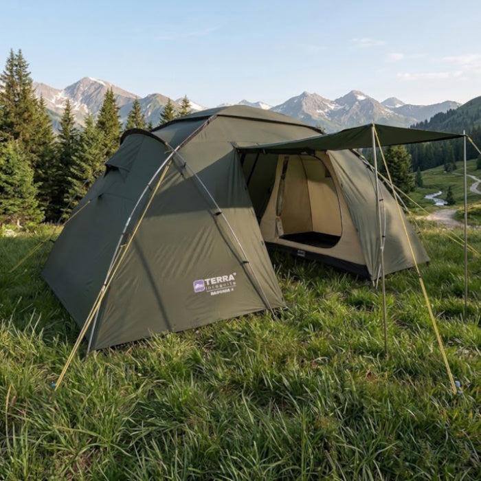 Load image into Gallery viewer, Camping Tent for 4 Persons, Family Dual Bedrooms & Vestibule