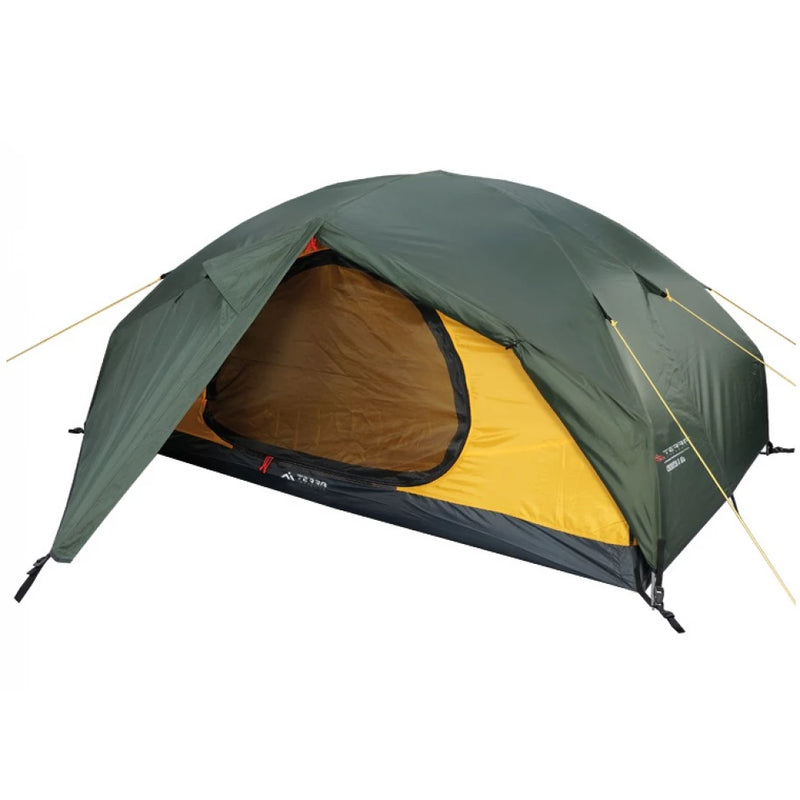 Load image into Gallery viewer, Green Cresta 2 Alu backpacking tent with open vestibule and dual-pole structure