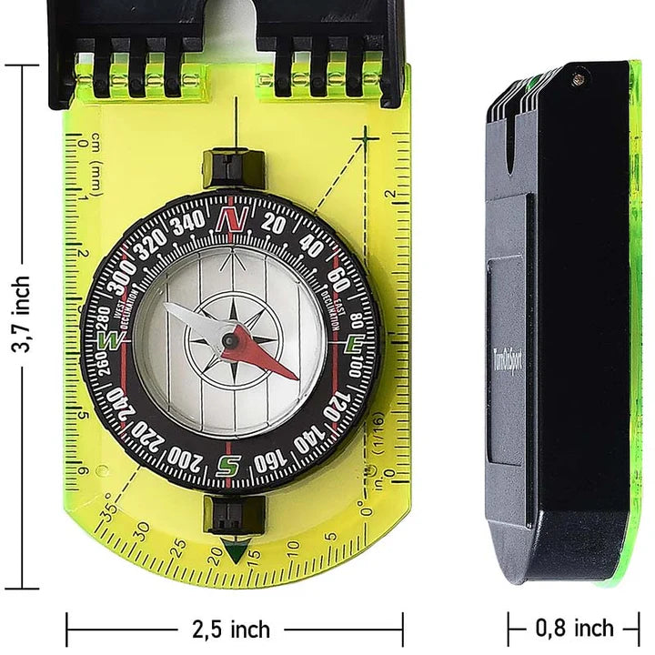 Load image into Gallery viewer, Mirror Compass, Sighting, Folding Luminous Design, Yellow | TrekLine