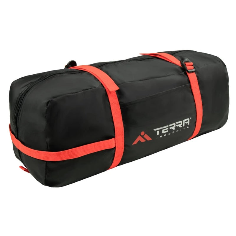 Load image into Gallery viewer, Black compression carry bag for Ksena 3 tent with red straps