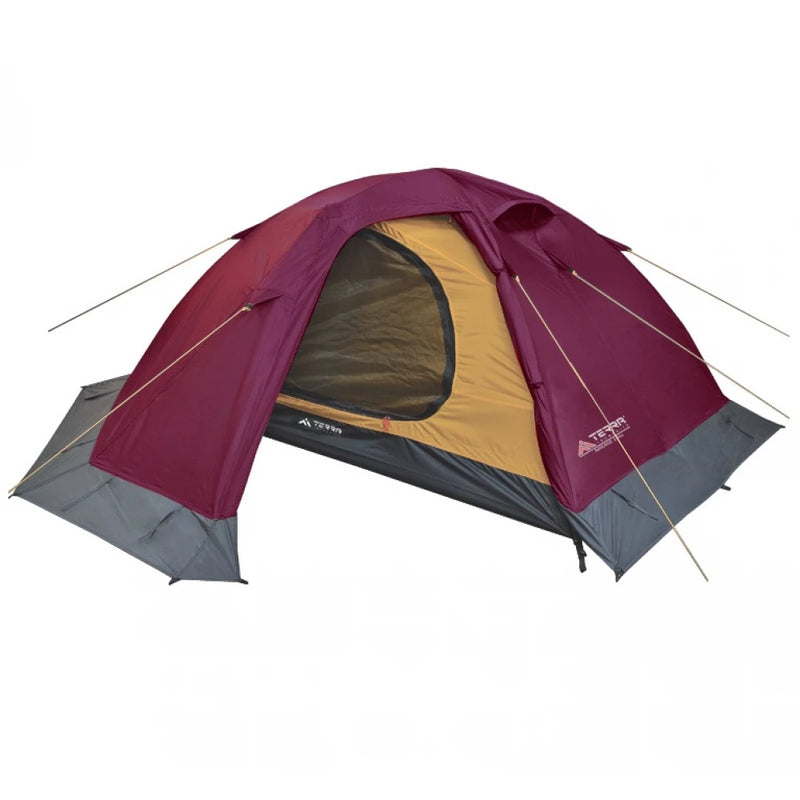 Load image into Gallery viewer, Terra Incognita Mirage 2 cherry tent with two doors and snow skirt