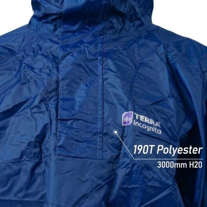 Load image into Gallery viewer, ose-up of blue 190T Polyester fabric with a 3000mm H20 waterproof rating