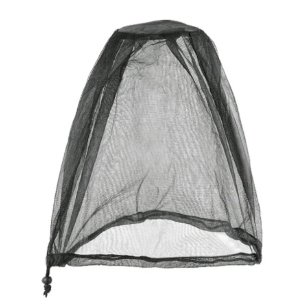 Load image into Gallery viewer, Fine black midge net with an adjustable neck drawcord and secure toggle closure