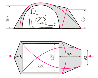 Load image into Gallery viewer, Ksena 2 Lite Ultralight 3-Season Tent with External Frame Construction and Two Entrances for Backpacking & Camping