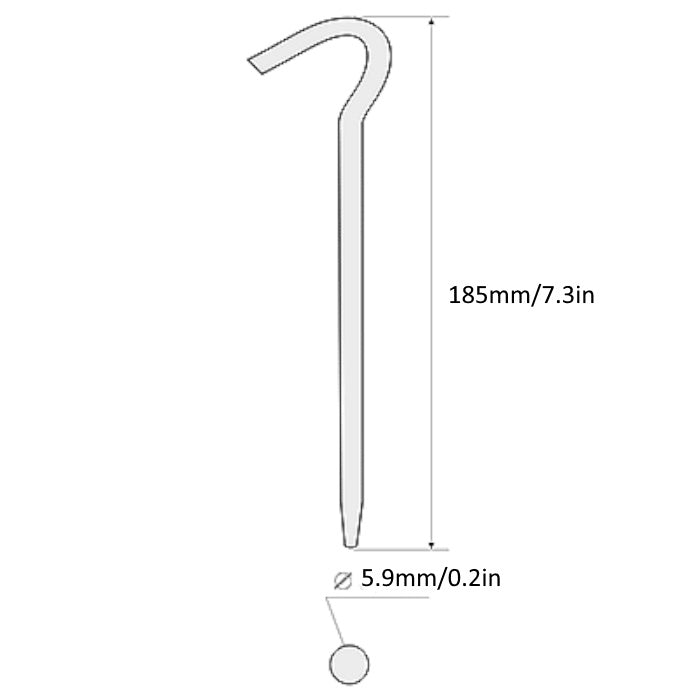 Load image into Gallery viewer, Terra Incognita Peg Alu Tent Pegs Set
dimensions