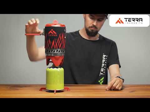 Load and play video in Gallery viewer, Wezen Integrated Cooking System with 1L Pot and Auto-Ignition - Compact 2200W Stove for Efficient Alpine Cooking and Technical Trekking