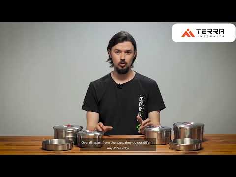 Load and play video in Gallery viewer, Camping Cookware Set 2-4 Person Stainless Steel Pots & Pan M/L | Family Set