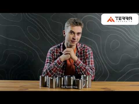 Load and play video in Gallery viewer, T-Mug Double-Wall Vacuum Insulated Stainless Steel Camp Mug with Foldable Handles - 8.5/12 fl oz Premium Outdoor Cup