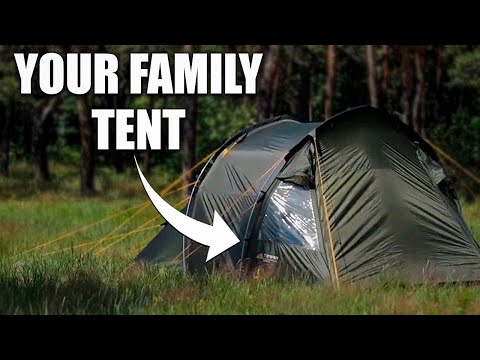 Load and play video in Gallery viewer, Camping Tent Camp 4 for 4 Persons, Family Tunnel Design with Extended Vestibule