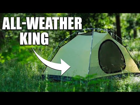 Load and play video in Gallery viewer, Omega 2 All-Season Double-Wall Tent with Dual Vestibules and Fiberglass Frame for Year-Round Camping