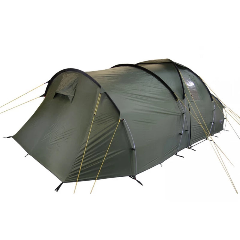 Load image into Gallery viewer, Angled side view of Terra Incognita Grand 8 tent highlighting tent structure and poles