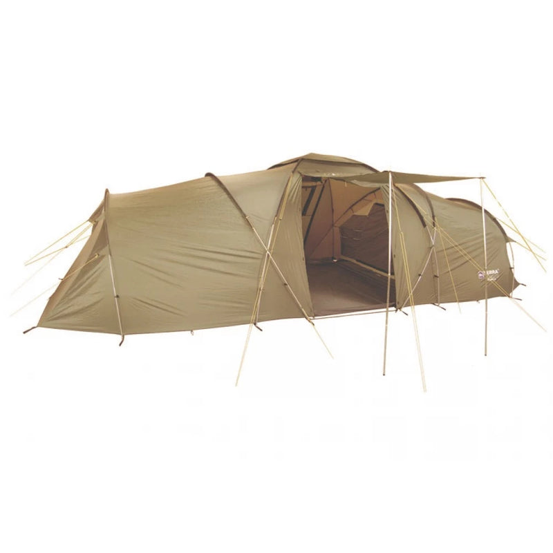 Load image into Gallery viewer, Side view of Terra Incognita Grand 8 tent showing full vestibule and entrance