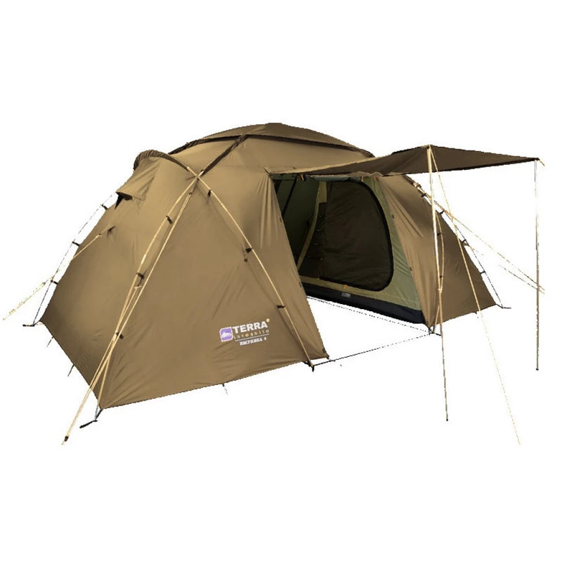 Load image into Gallery viewer, Terra Incognita Empresa 4 family camping tent in sand color with canopy