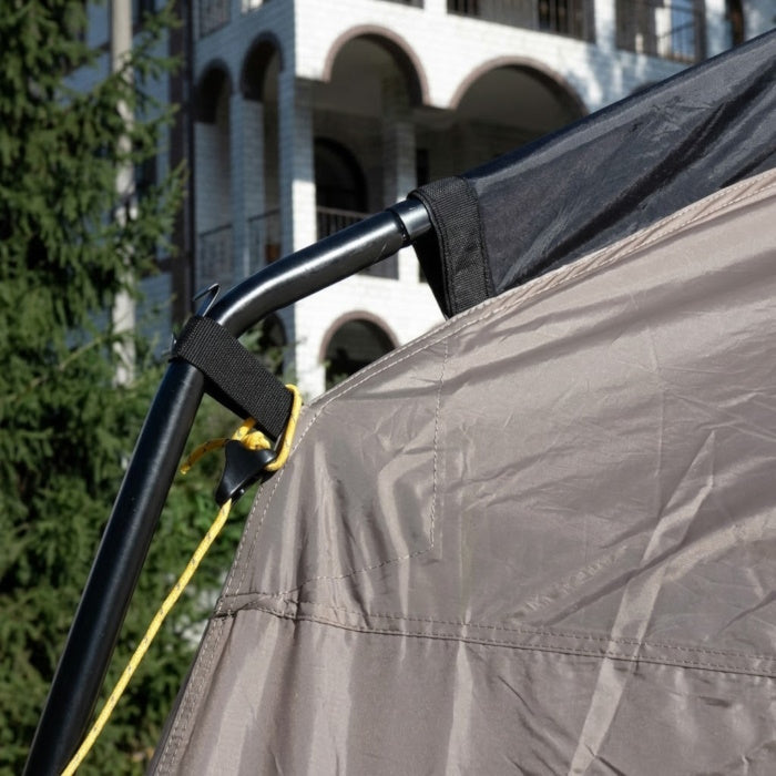 Load image into Gallery viewer, Terra Incognita Picnic screen house gazebo set up in a backyard with mesh walls