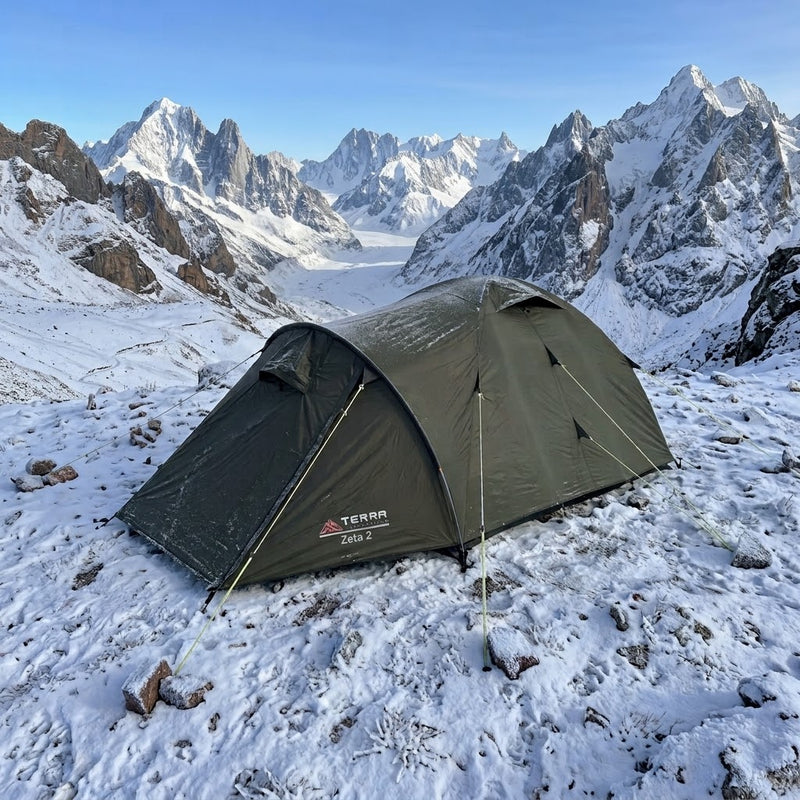 Load image into Gallery viewer, Zeta 2 adventure tent with camouflage pattern and 3-pole frame