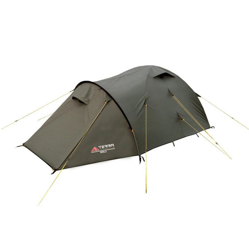 Load image into Gallery viewer, Green camping tent with a zeta 2 on a white background