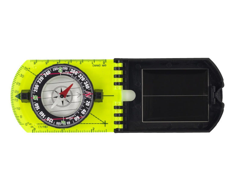 Load image into Gallery viewer, Mirror Compass, Sighting, Folding Luminous Design, Yellow | TrekLine
