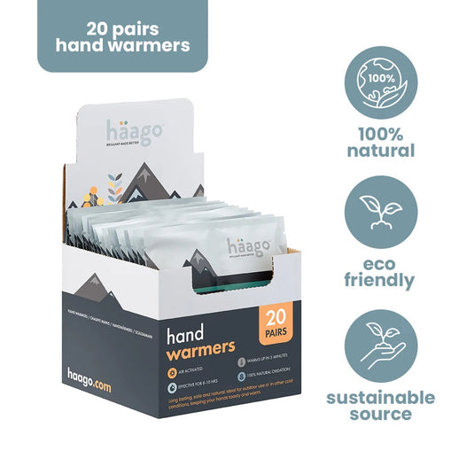 Hand Warmers 10-Hour Disposable, Air-Activated Hand Warmers (20 Pairs) | Haago