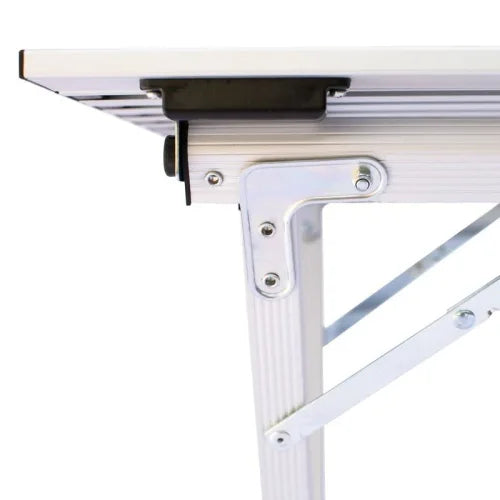 Tramp Roll-80 Aluminum Roll-Up Camping Table with Adjustable Leg for Uneven Terrain