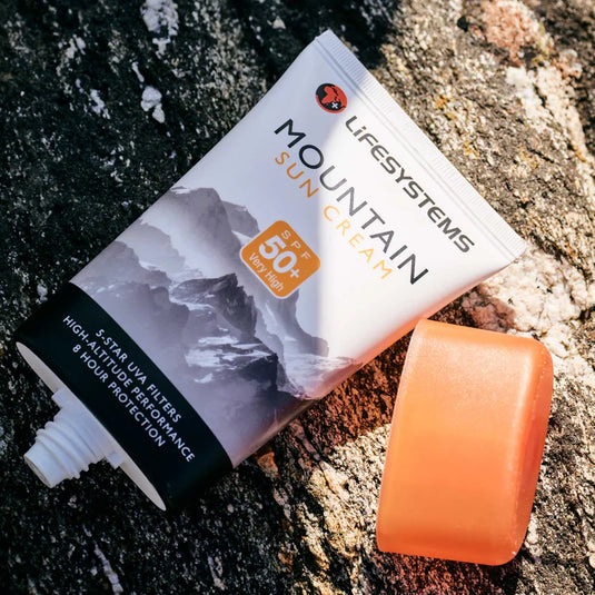 Sun Cream (50ml/100ml), SPF50 UVA/UVB Maximum Protection, Water/Sweat Resistant, Vitamin E, Ideal for High-Altitude Sports | Lifesystems Mountain SUN