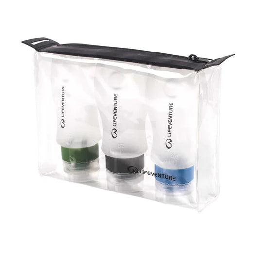 Travel Bottles Silicone Set 3x89ml TSA Carry-On Flight Case | Lifeventure
