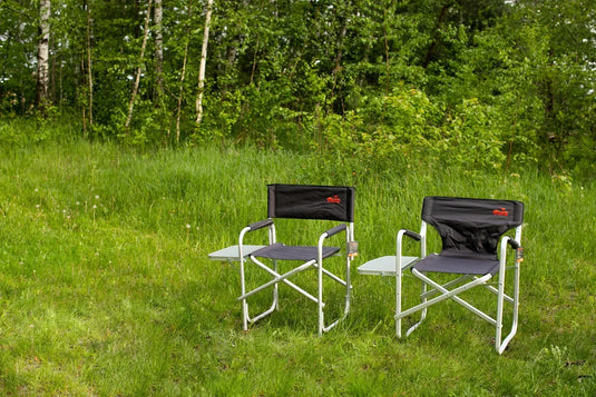 Folding Camp Chair Tramp Delux with Integrated Side Table & Aluminum Frame for Enhanced Outdoor Comfort
