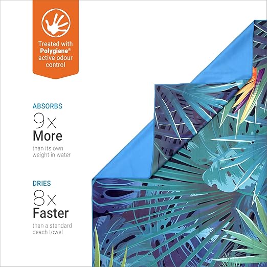 Load image into Gallery viewer, Soft Fibre Towel — Antibacterial Ultra Fast Dry Tropical | Lifeventure
