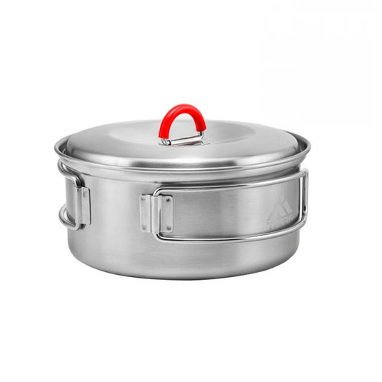 Camping Cookware Set for 1 Person, Stainless Steel Backpacking Kit | Solo Set