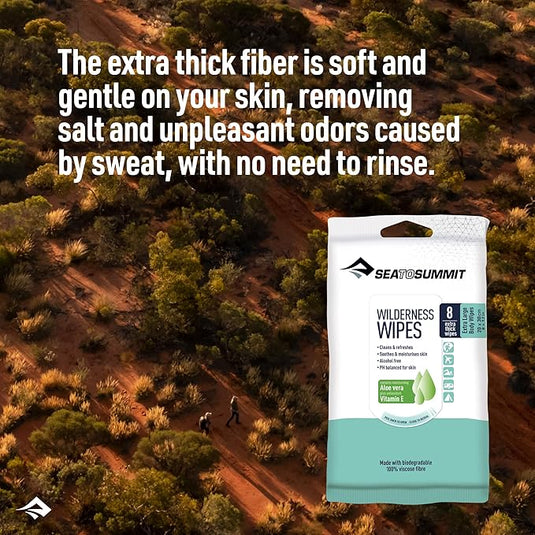 Body Wipes XL 8pc Biodegradable Viscose Waterless | Sea To Summit