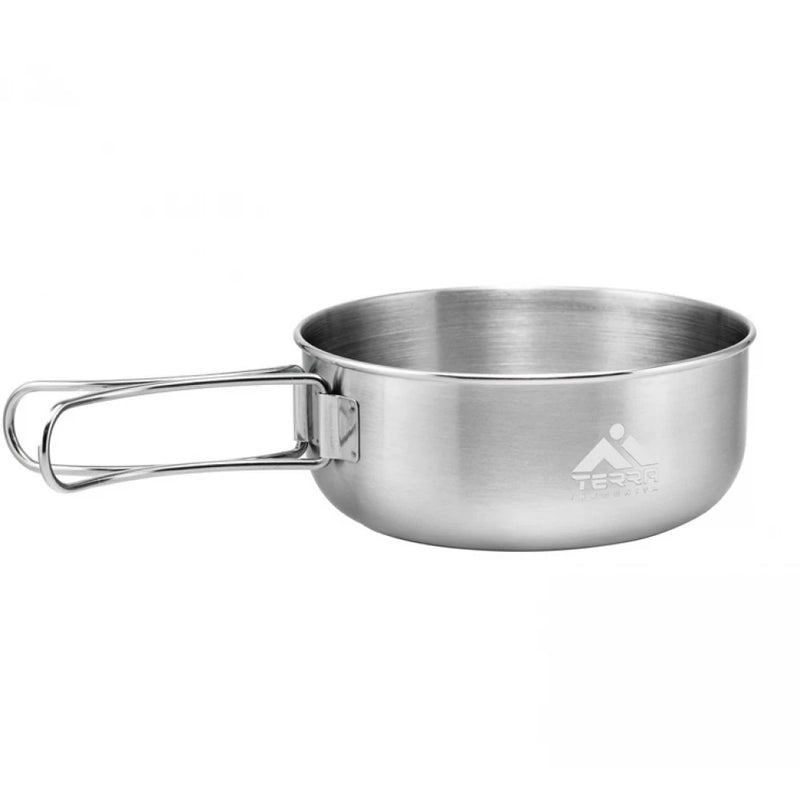 Load image into Gallery viewer, Camping Bowl 17 fl oz 18/8 Stainless Steel Foldable Handles | Steel Bol 500
