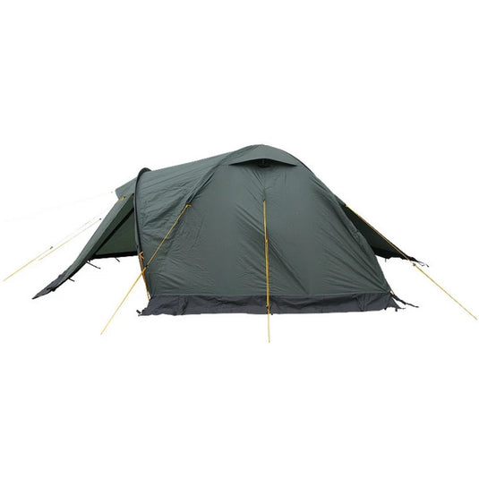 Green Canyon 3 mountain tent with open vestibule showing yellow inner fabric