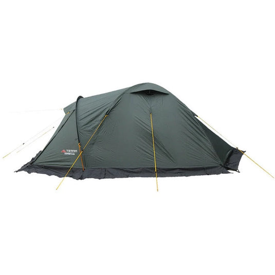green Canyon 3 mountain tent with protective snow skirt on white background