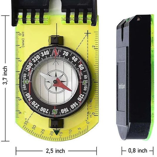 Mirror Compass, Sighting, Folding Luminous Design, Yellow | TrekLine