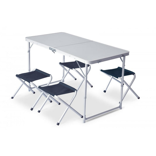 Pinguin Furniture Set - Folding Camping Table & 4 Chairs, Lightweight