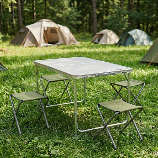 Camping table set with 4 stools 3 height levels suitcase fold | Ranger ST 401