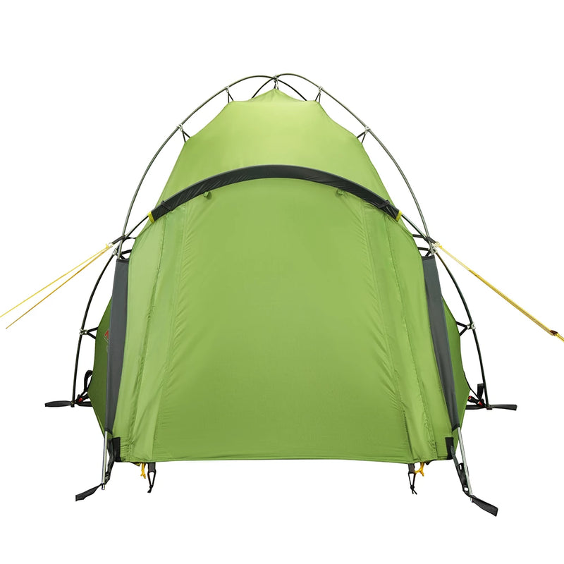Load image into Gallery viewer, Front of Ksena 2 Lite green tent with closed rainfly on a white backgroun
