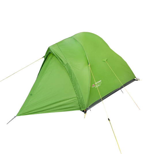 All-season lightweight 2-person hiking tent with waterproof silicone rainfly