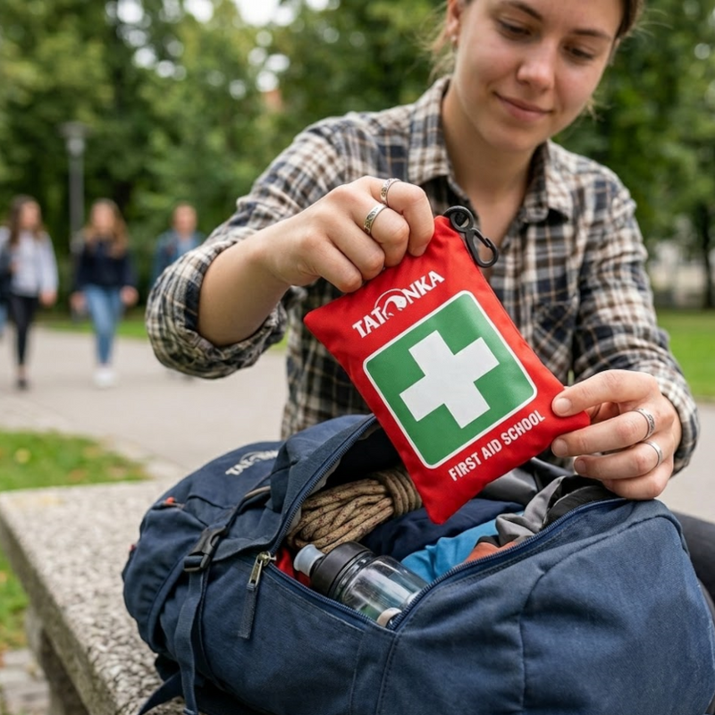 Load image into Gallery viewer, First Aid School Kit Filled Lightweight Kids Emergency Bag | Tatonka

