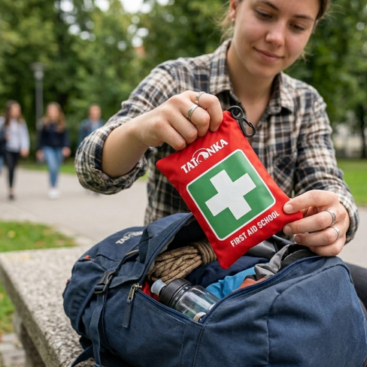 First Aid School Kit Filled Lightweight Kids Emergency Bag | Tatonka