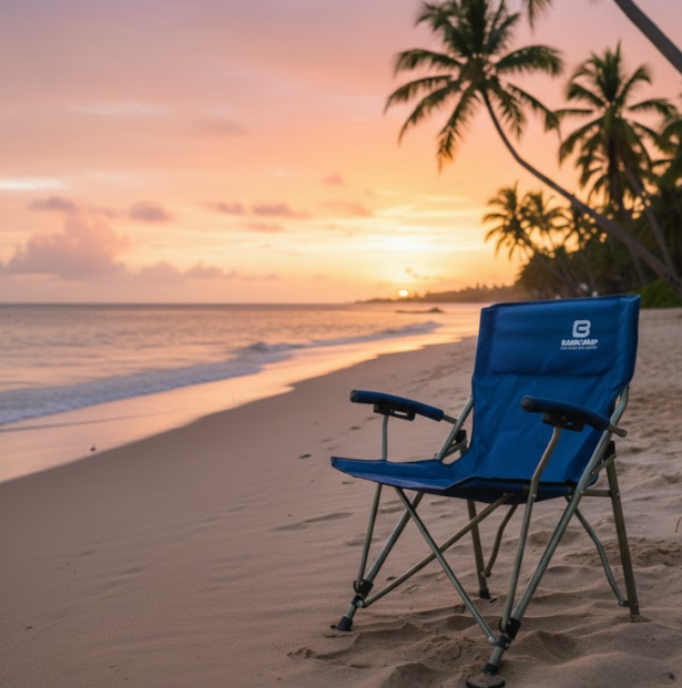 Load image into Gallery viewer, Base Camp Status Folding Camp Chair with Wide Stability Feet for Soft Surfaces
