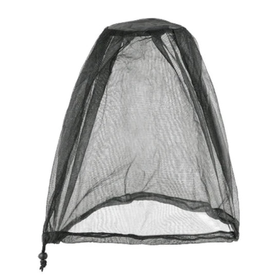 Fine black midge net with an adjustable neck drawcord and secure toggle closure