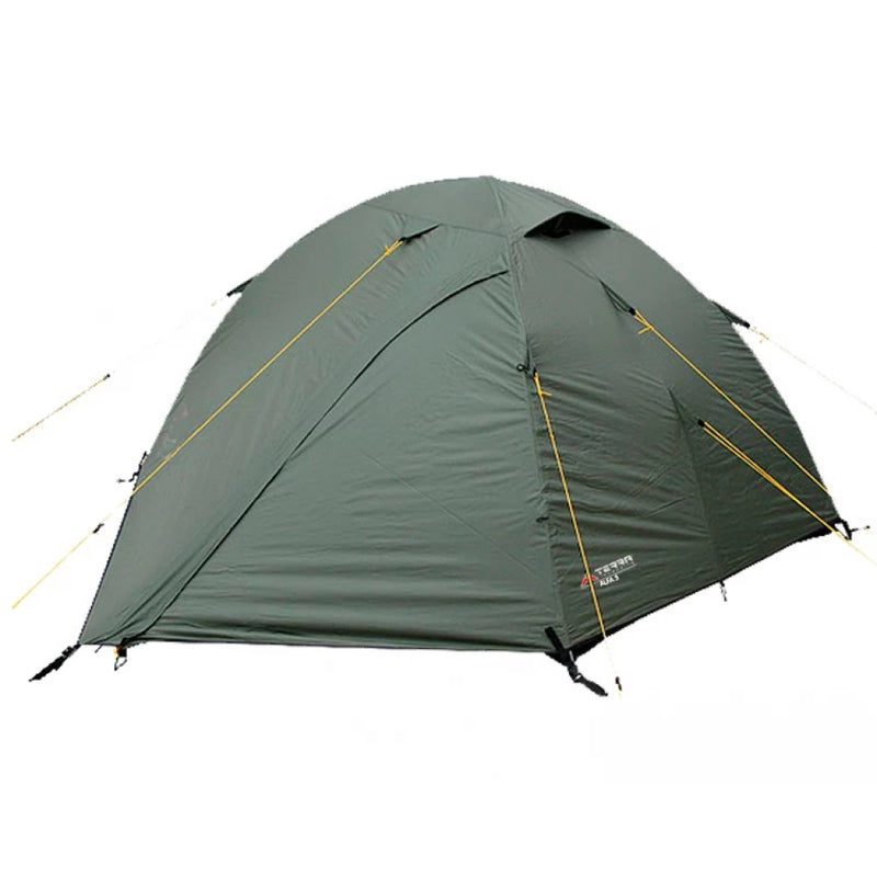 Load image into Gallery viewer, Khaki Terra Incognita Alfa 3 dome tent for 3-4 persons, fully closed view
