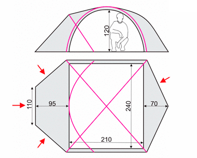 Load image into Gallery viewer, Baltora 4/4 Alu Four-Season Family Tent with Dual Entrances - Available with Aluminum or Fiberglass Poles for 4-5 Person Camping
