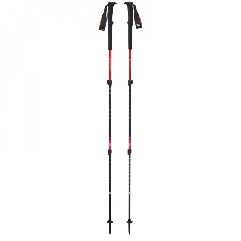Load image into Gallery viewer, Two black and red hiking poles on a white background
