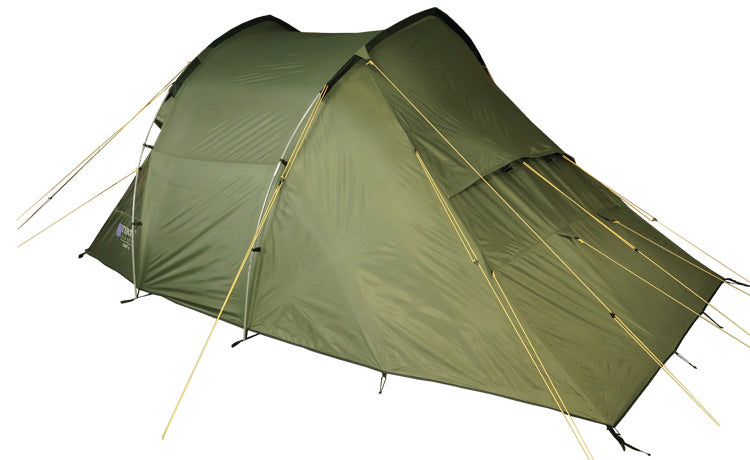 Load image into Gallery viewer, Camp 4 Four-Person Tunnel Tent with Extended Vestibule and Support Poles - Affordable Family Camping Shelter with Dual Entrances
