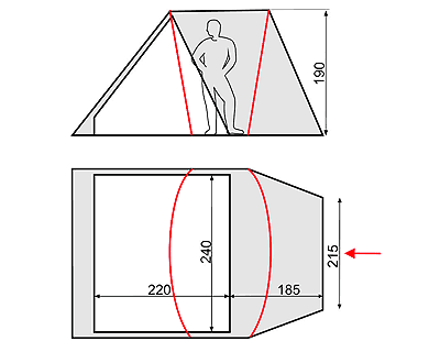 Load image into Gallery viewer, Camp 4 Four-Person Tunnel Tent with Extended Vestibule and Support Poles - Affordable Family Camping Shelter with Dual Entrances
